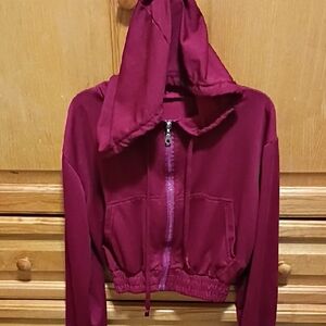 Women's Burgundy Hoodie Sweater